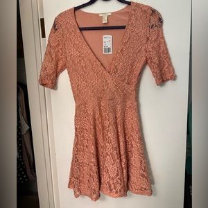 NWT - Forever 21 lace pink mini dress